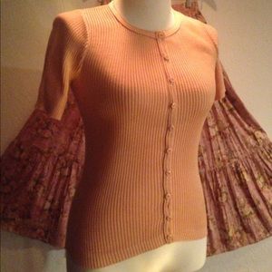 Vintage I. Magnin coral sweater shirt top XS, S